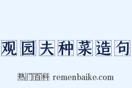 观园夫种菜造句是什么意思的图片
